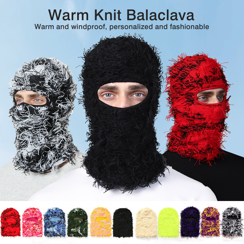 Balaclava Men And Women Funny Acrylic Knitted-قناع وجه بلاكلافا مميز - الصورة 4
