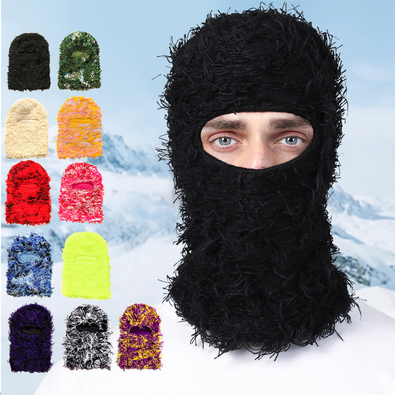 Balaclava Men And Women Funny Acrylic Knitted-قناع وجه بلاكلافا مميز